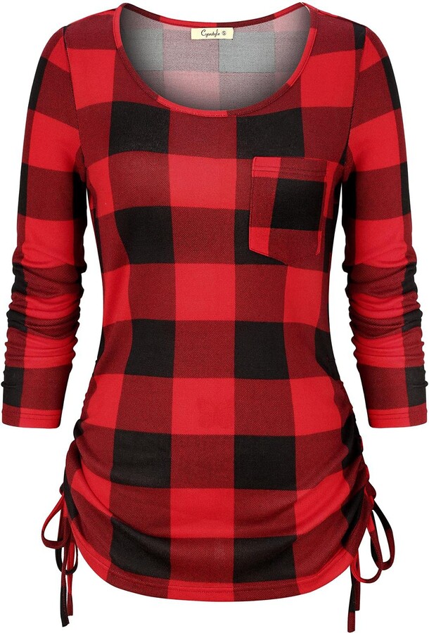Plaid Tunic Red | Shop the world's largest collection of fashion 