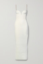 Thumbnail for your product : Galvan Thalia Faux Pearl-embellished Ribbed-knit Gown - White