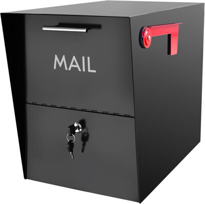 Huahui Extra Weather Resist Post-Mount Mailbox - Heavy Duty , Easy To Install With Flag For Outdoor Use