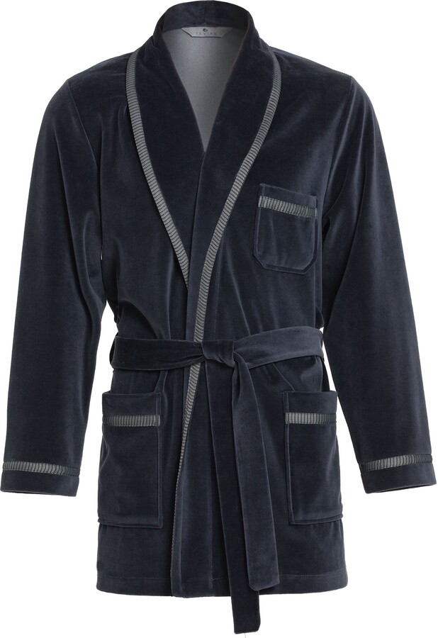 Revise RE117 Short Dressing Gown Smoking Jacket Graphite L