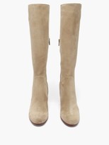 Thumbnail for your product : Christian Louboutin Cavalika 85 Suede Knee Boots - Beige