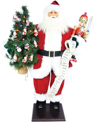 Asstd National Brand 36 Traditional Santa With Nutcracker & LED Lights In Tree