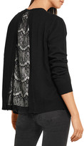 Thumbnail for your product : Clu Lace-Paneled Wool And Cashmere-Blend Cardigan