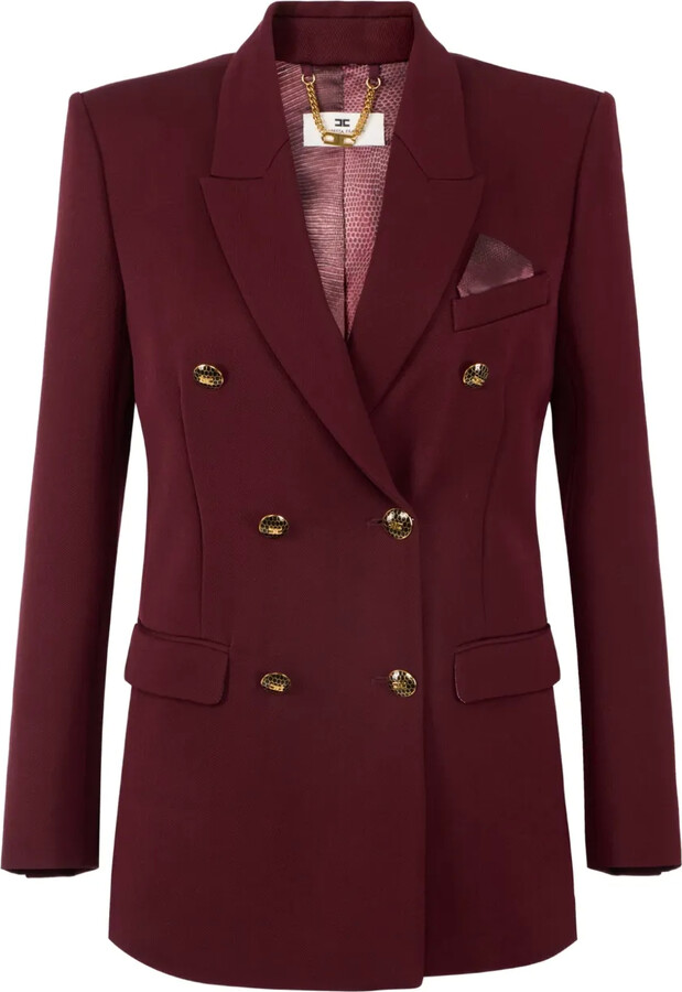 Elisabetta Franchi Jewel-Button Double-Breasted Jacket