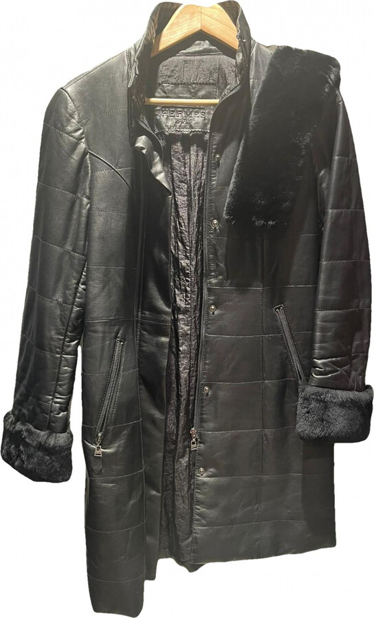 Hermes Leather biker jacket ShopStyle