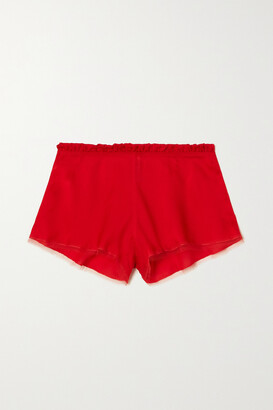 Carine Gilson Silk And Lace Shorts - Red