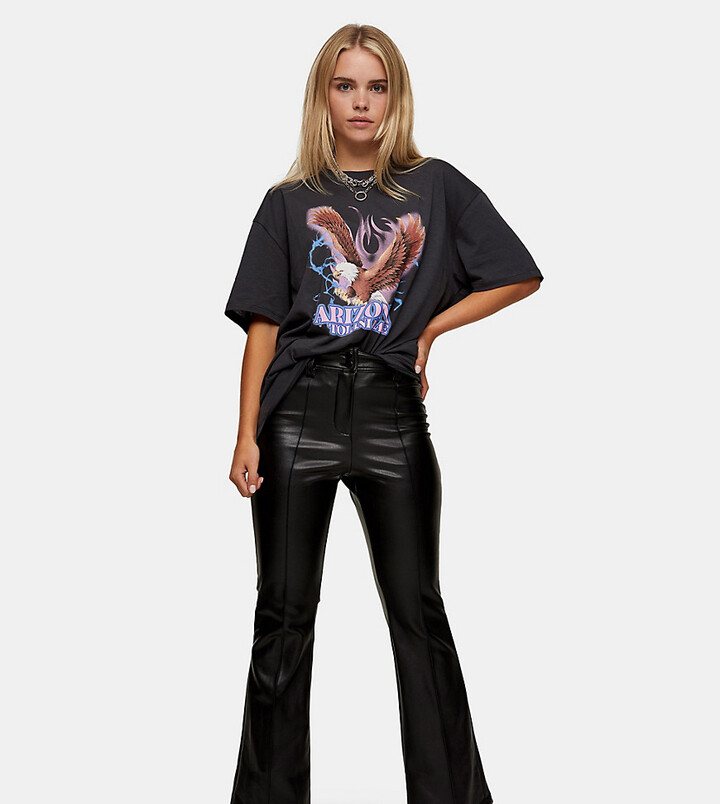 Topshop Flared Leather Trousers Lace Latex Trousers Topshop Flare