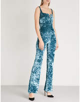 Thumbnail for your product : Galvan Solstice crushed-velvet jumpsuit