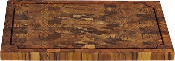 HiTeak Furniture Rectangular Cutting Board with Juice Groove in White