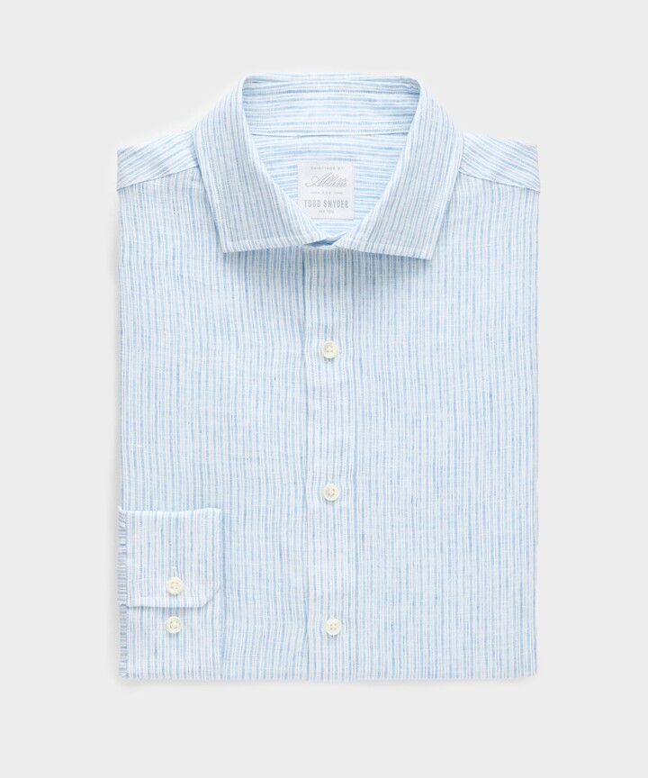 Todd Snyder Italian Linen Spread Collar Dress Shirt