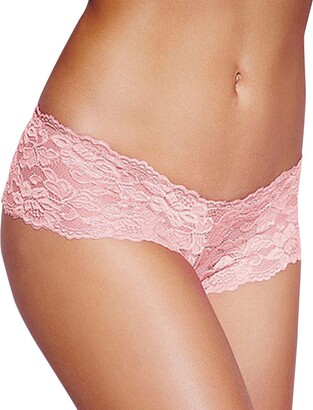 luckyemporia Women Pink Lace Knickers Underwear Boxer Briefs