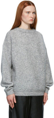 Acne Studios Grey Dramatic Mohair Crewneck Sweater