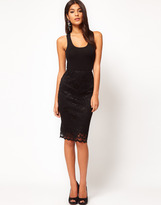 Thumbnail for your product : ASOS Pencil Skirt in Lace with Scallop Hem