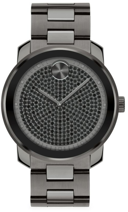 movado bold 42mm black ip case watch