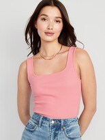 Thumbnail for your product : Old Navy Fitted Square-Neck Ultra-Cropped Rib-Knit Tank Top for Women