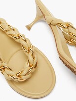 Thumbnail for your product : Bottega Veneta Nappa Lagoon Chain And Leather Sandals - Beige