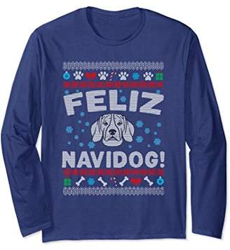 Feliz Navidog Beagle Ugly Christmas Jumper Long Sleeve Shirt