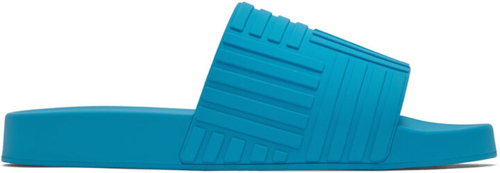 Bottega Veneta Slider Sandal in Blue - ShopStyle