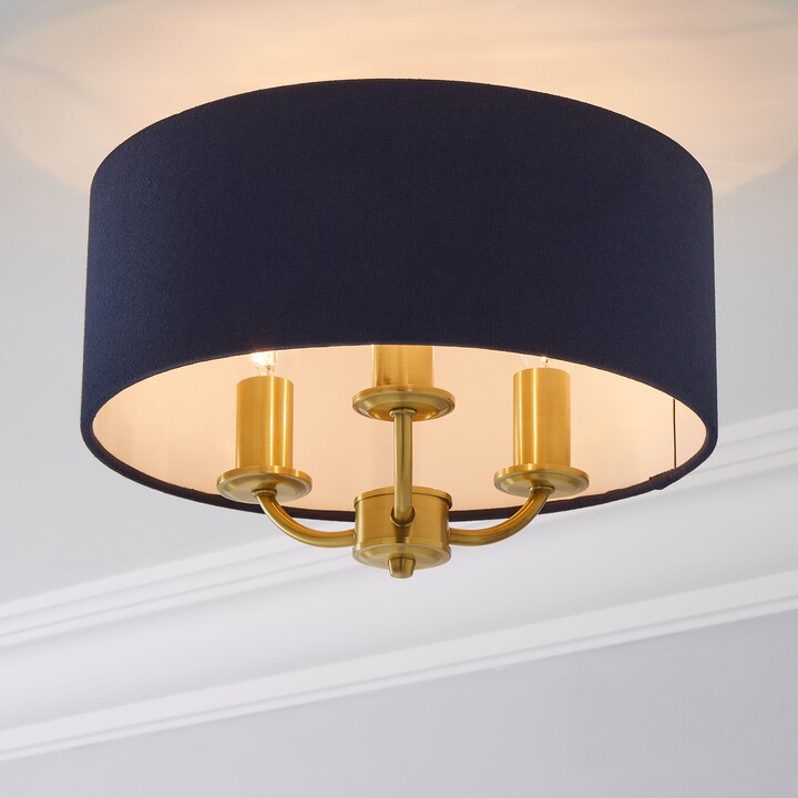 Dunelm Preston Gold and Navy Flush Ceiling Fitting Navy Blue ShopStyle