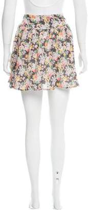 Band Of Outsiders Silk Floral Print Skirt