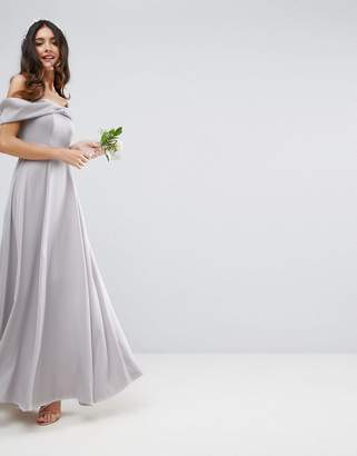 ASOS Design Bridesmaid Bow Front Soft Maxi Prom Dress