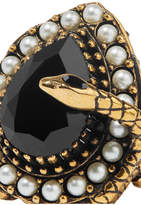 Thumbnail for your product : Alexander McQueen Gold-plated, Faux Pearl And Swarovski Crystal Ring