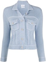 Thumbnail for your product : Barrie Denim-Inspired Knitted Cardi-Jacket