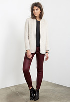 Thumbnail for your product : Forever 21 FOREVER 21+ Collarless Zip-Front Jacket
