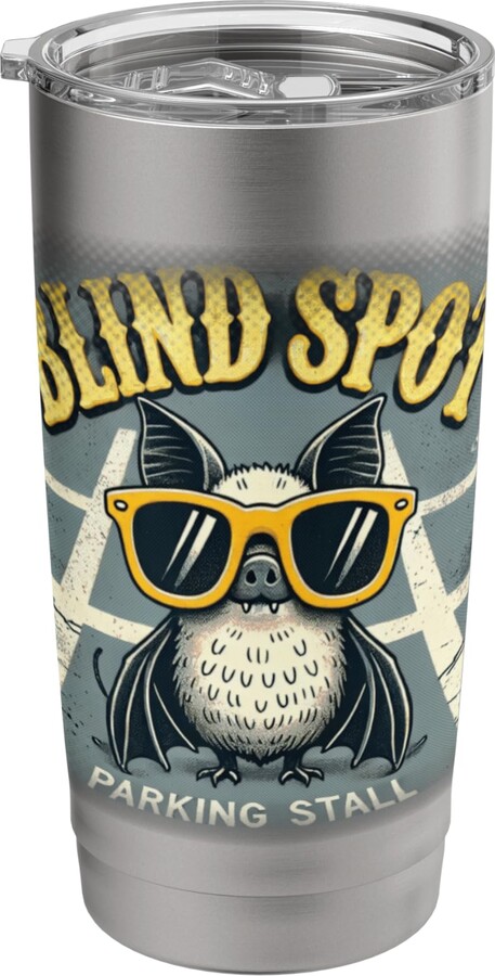 Blind Bat Parking Spot Humor Pun Blind Bat Parking Spot Shades Funny Pun Art Stainless Steel Insulated Tumbler