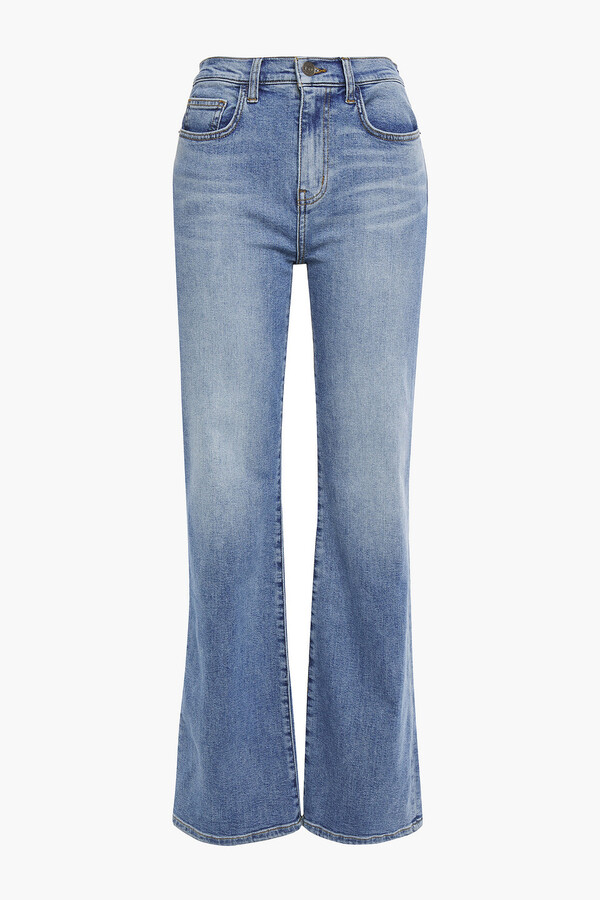 Current/Elliott The Scooped Jarvis Faded Mid-rise Flared Jeans - ShopStyle