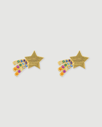 Short Story Women's Gold Earrings - Earring Diamante Shooting Star