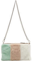 Thumbnail for your product : Miu Miu Ivory Striped Fur Clutch