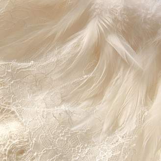 Burberry Feather Collar Detail Layered Lace Capelet