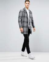 Thumbnail for your product : ASOS Harris Tweed Overcoat In Grey Check