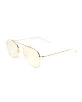 Thumbnail for your product : Illesteva Single-Bridge Acetate Aviator Sunglasses, Beige
