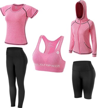 Three-Piece Hooded Zip Jacket, Sports Bra, and High-Rise Yoga Fitness  Leggings Set – Anna-Kaci