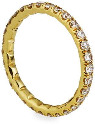 Roberto Coin 18k Gold U-Set Diamond Eternity Band Ring, Size 5.5