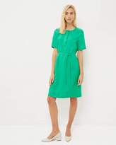 Thumbnail for your product : Jaeger Linen Belted Placket Dress