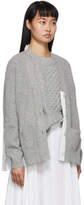 Thumbnail for your product : Sacai Grey and White Knit Wool Cardigan