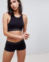 Thumbnail for your product : DKNY Logo High Neck Ribbed Crop Top
