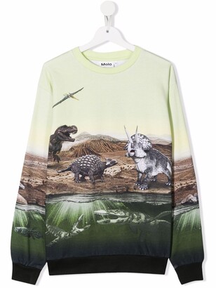 Molo TEEN dinosaur-motif organic-cotton sweatshirt