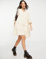 Thumbnail for your product : Object lace trim smock dress in cream