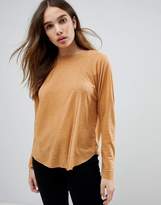 Thumbnail for your product : ASOS Design T-Shirt with Long Sleeve in Linen Mix