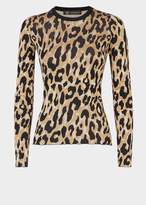 Thumbnail for your product : Versace Animalier Long Sleeve Knit Top