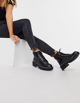 Thumbnail for your product : Schuh Abigail lace up ankle boot in black croc