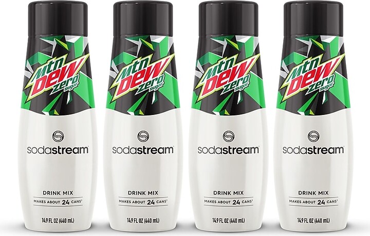 Sodastream Mountain Dew Zero Sugar Drink Mix, 14.9 oz., 4 Bottles/Pack (1103165010)