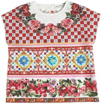 Dolce & Gabbana Mambo Print Cotton Poplin Top