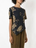 Thumbnail for your product : OSKLEN floral-print asymmetric T-shirt