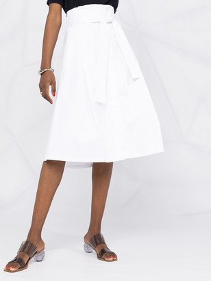 P.A.R.O.S.H. belted high-waisted A-line skirt