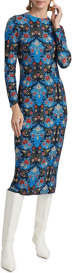Arabesque Floral Jersey Midi-Dress